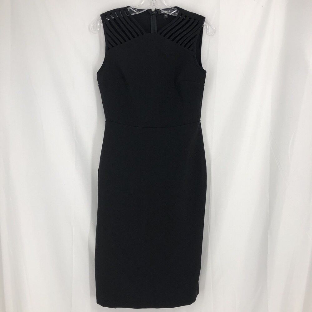 Express Sheath Dress Black Sleeveless MIDI Size Small